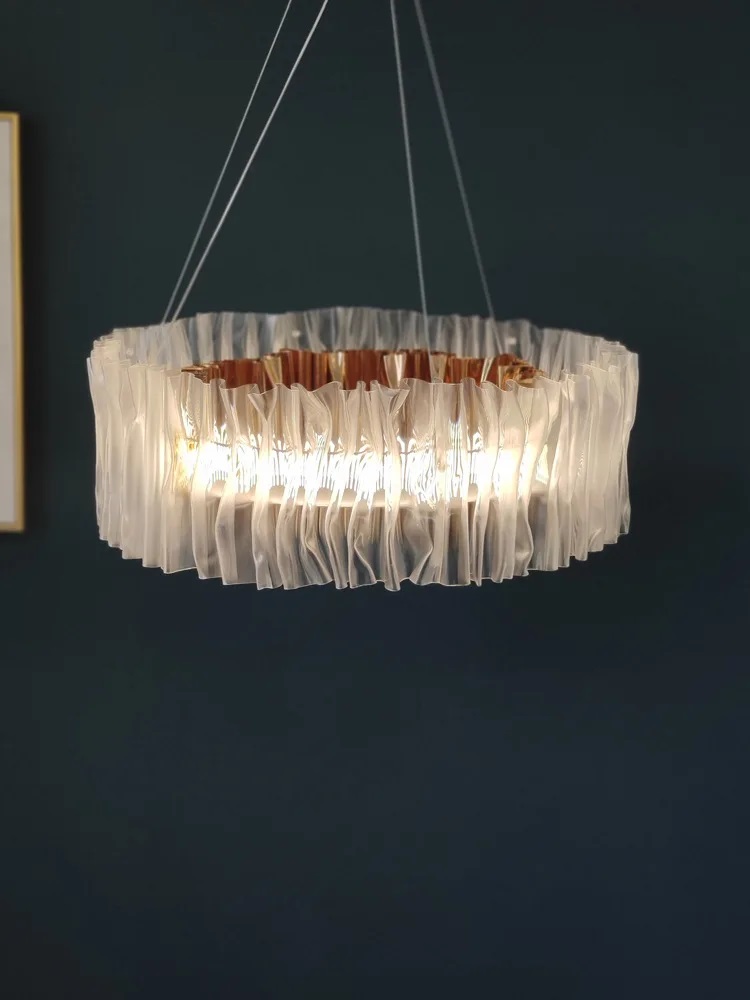 Nowoczesna Lampa Wisząca Accordeon Żyrandol Złoty Srebrny - obrazek 6