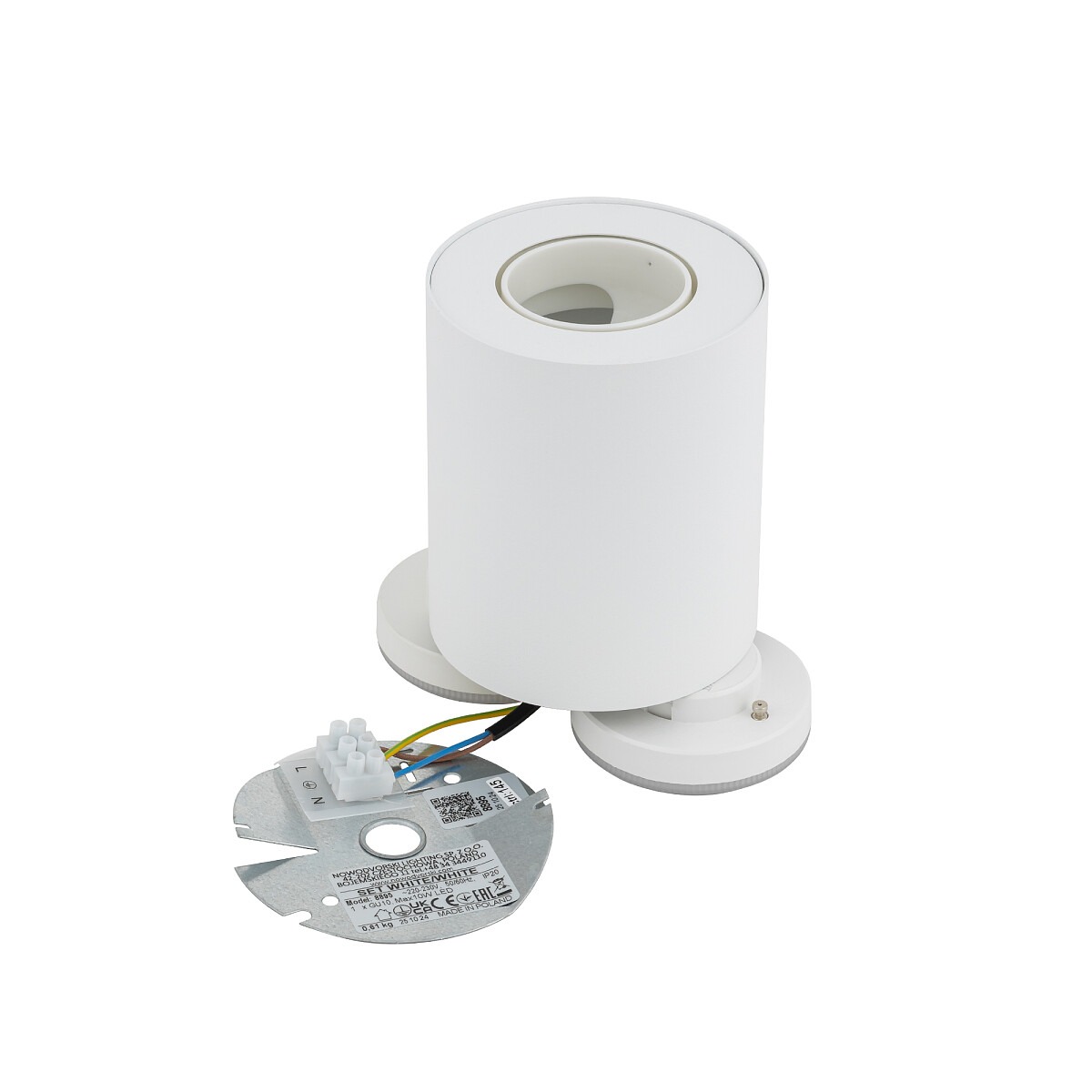 Plafon GU10, biały cylinder, wysokość 12 cm, SET 4 Plafon GU10, biały cylinder, wysokość 12 cm, SET – zdjęcie 4