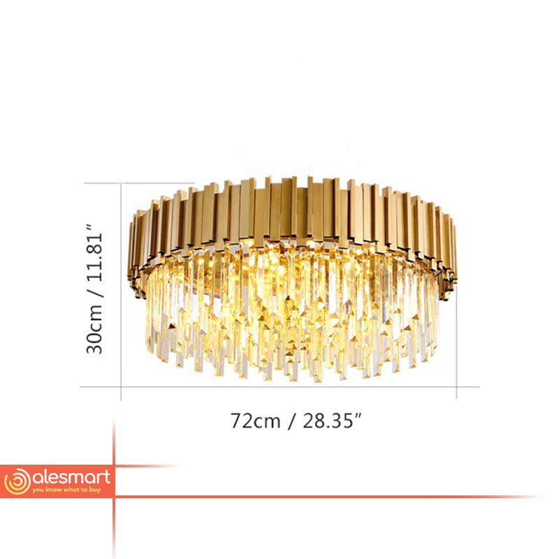 Nowoczesna Kryształowa Lampa Sufitowa Gladius Plafon Glamour Złoty - obrazek 4