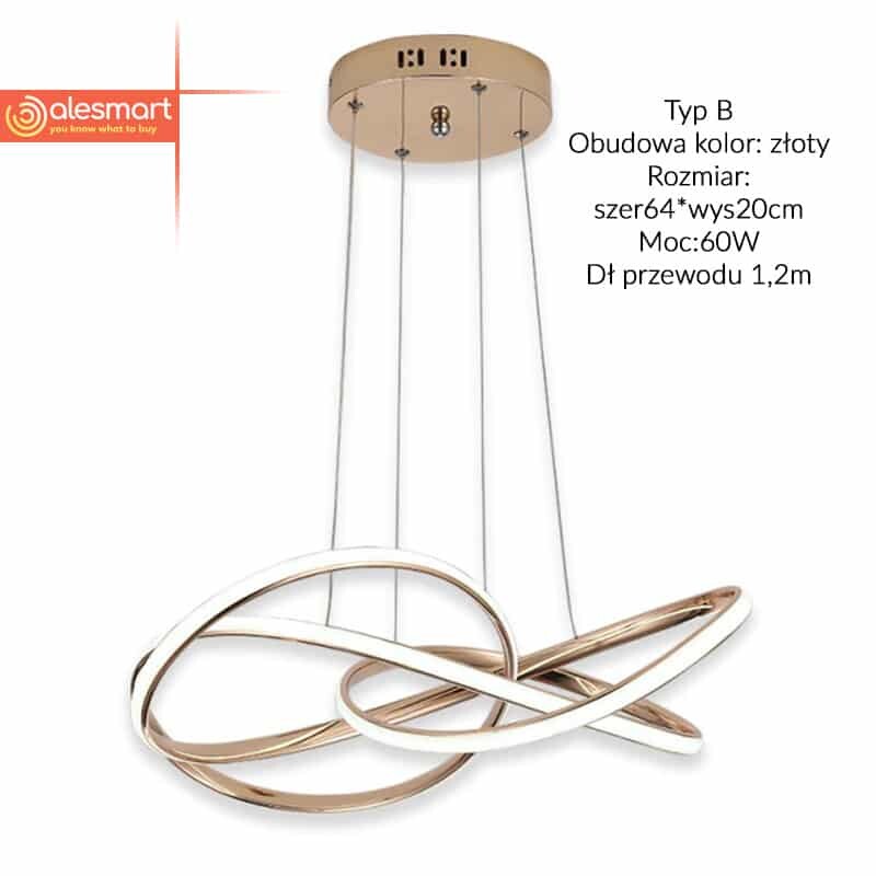 Szalona lampa wisząca żyrandol 60W LED Nowoczesny - obrazek 3