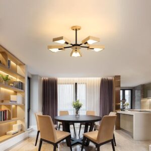 Skandynawska Lampa Wisząca Nolan Żyrandol Drewniany