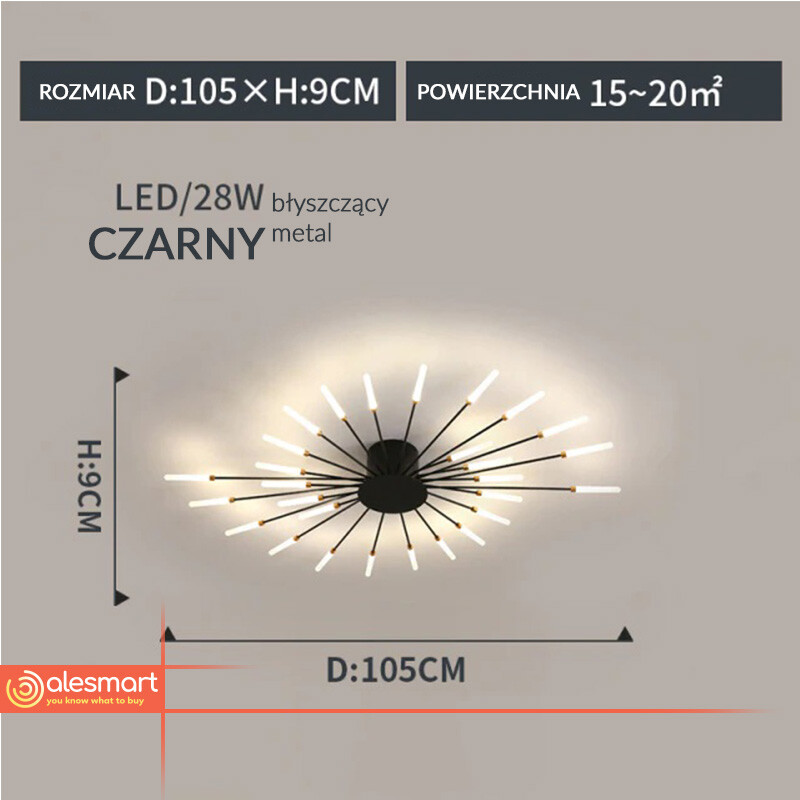 Fajerwerkowy Led Plafon 12-42 Gałęzi Lampa sufitowa - obrazek 8