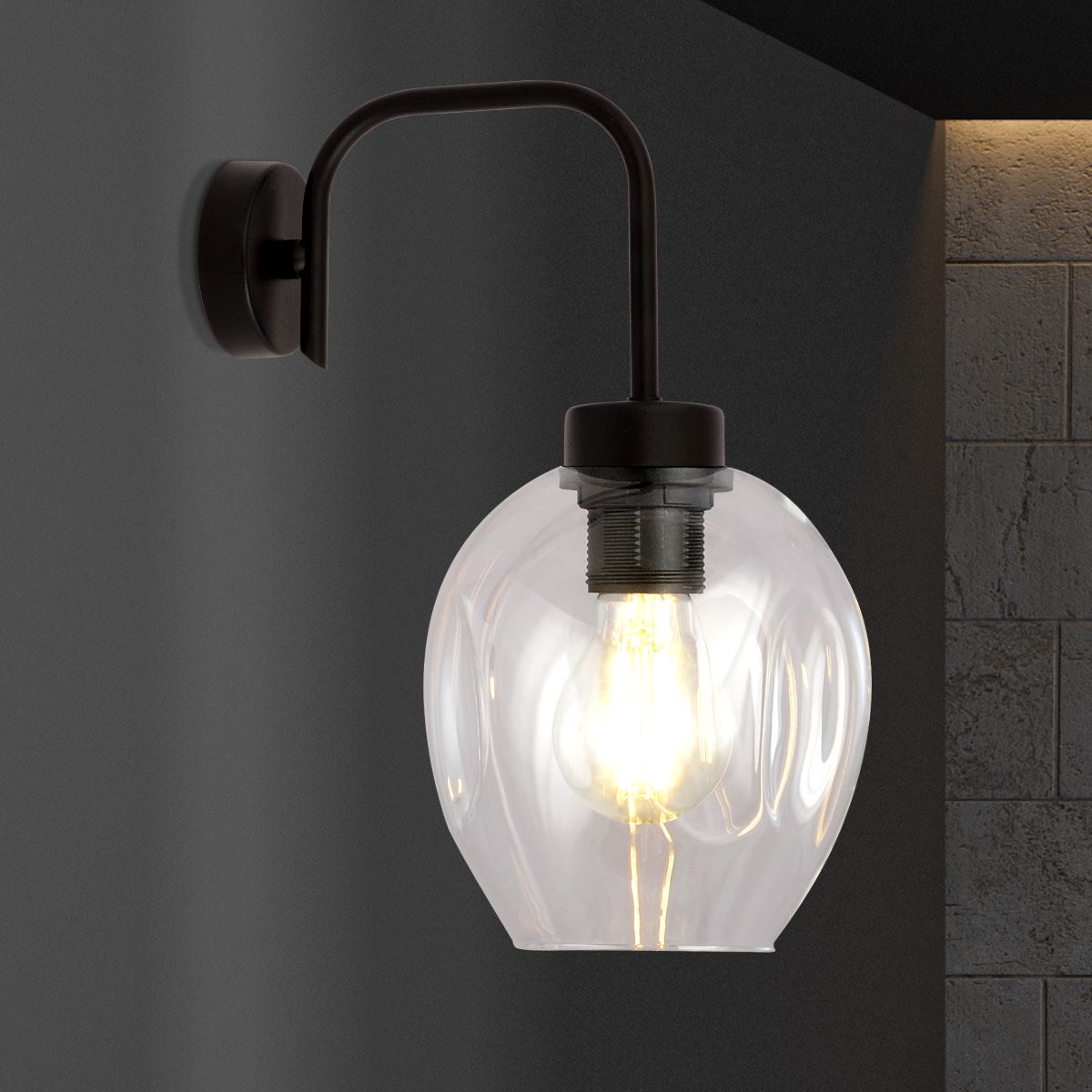 Klasyczna Lampa Ścienna Lukka Kinkiet Szklany - obrazek 8