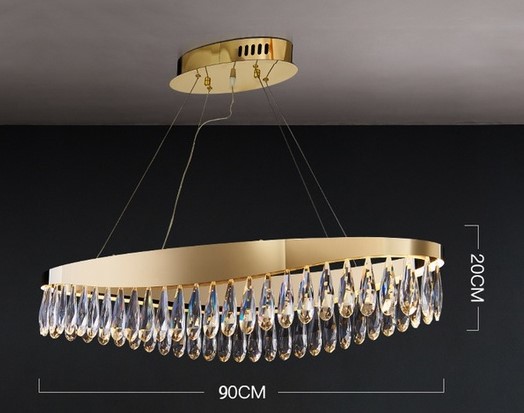 Nowoczesna Lampa Wisząca Drop Żyrandol Złoty Glamour - obrazek 12