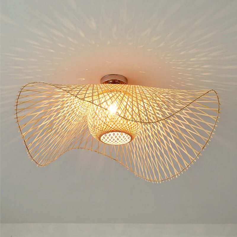 Bambusowa Lampa Sufitowa Kapelusz Boho - obrazek 3