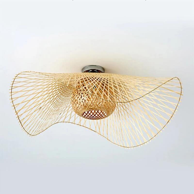 Bambusowa Lampa Sufitowa Kapelusz Boho - obrazek 2