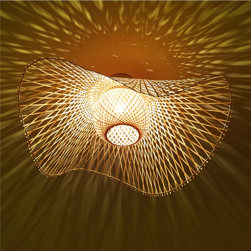 Bambusowa Lampa Sufitowa Kapelusz Boho - obrazek 4