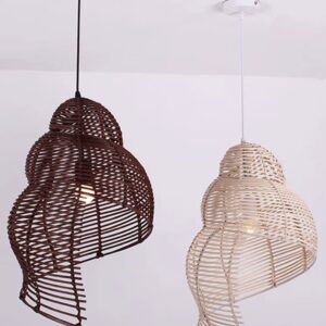 Bambusowa lampa wisząca żyrandol muszla