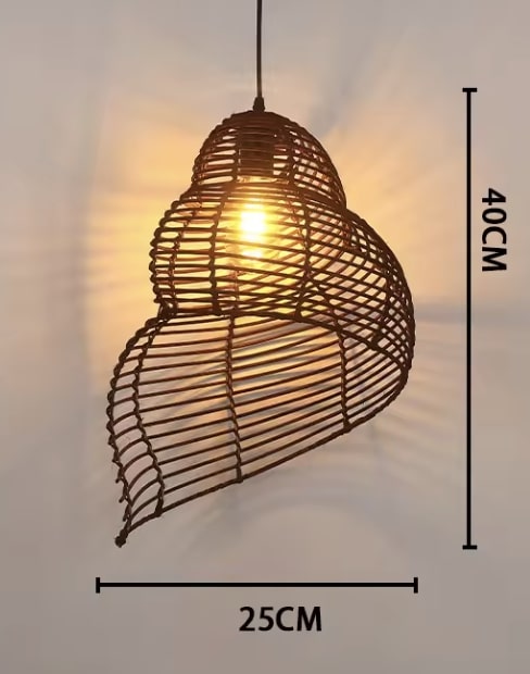 Bambusowa lampa wisząca żyrandol muszla