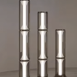 Designerska lampa podłogowa szklana