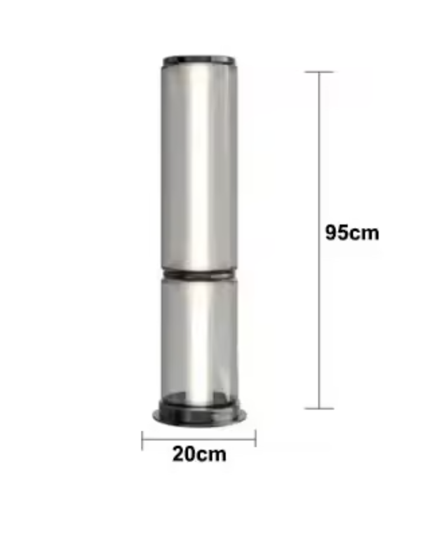 Designerska lampa podłogowa szklana