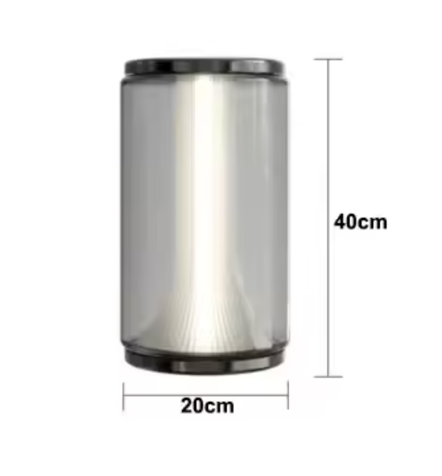 Designerska lampa stołowa szklana