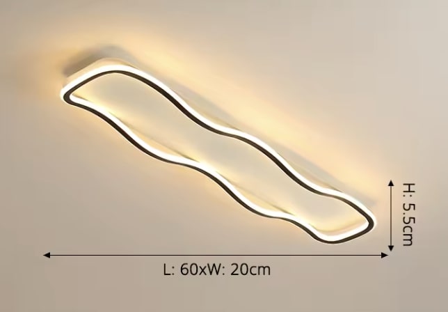 Designerska lampa sufitowa LED fala