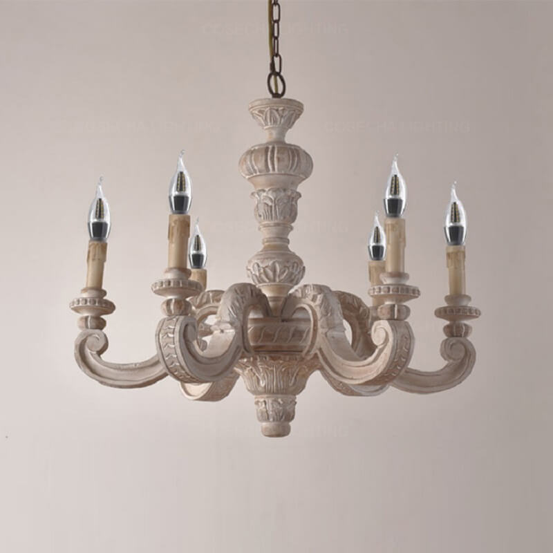 Drewniana Lampa Wisząca Żyrandol Rustykalna - obrazek 2