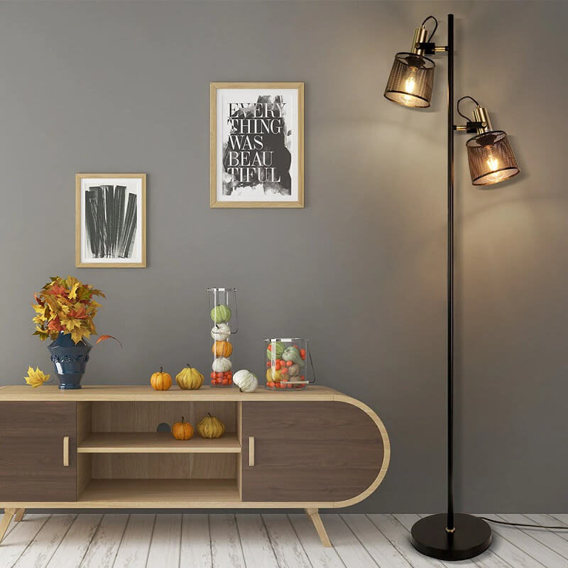 Elegancka Lampa Podłogowa Siatka Loft - obrazek 10