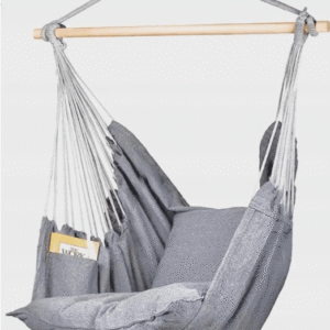 Fotel Wiszący Krzesło JASNY SZARY + Poduszki