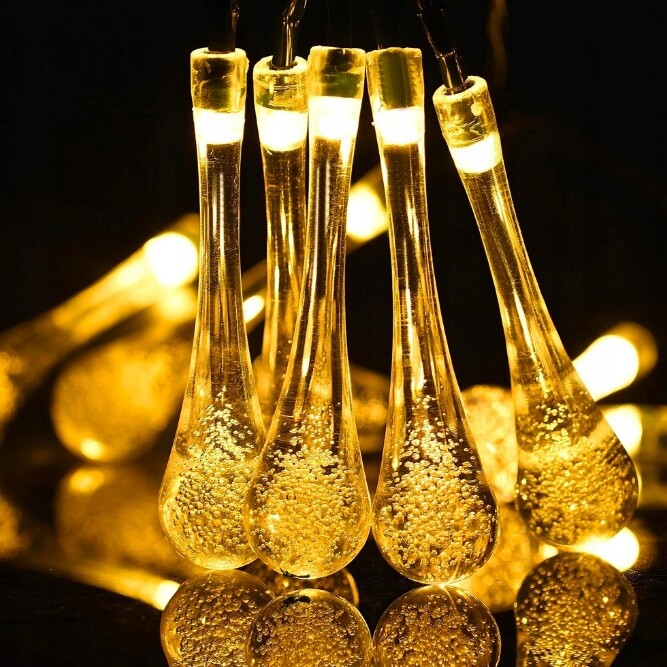 Spadające Krople Sople LED GIRLANDA SOLARNA - obrazek 4