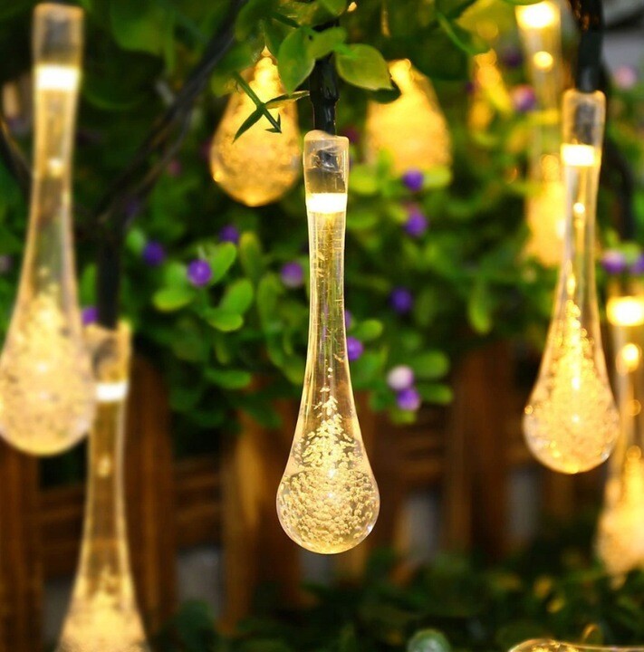 Spadające Krople Sople LED GIRLANDA SOLARNA - obrazek 2