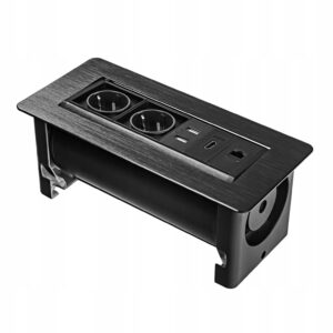 Gniazdo blatowe obrotowe aluminiowe od 3 do 6 gniazd USB, HDMI, Internet