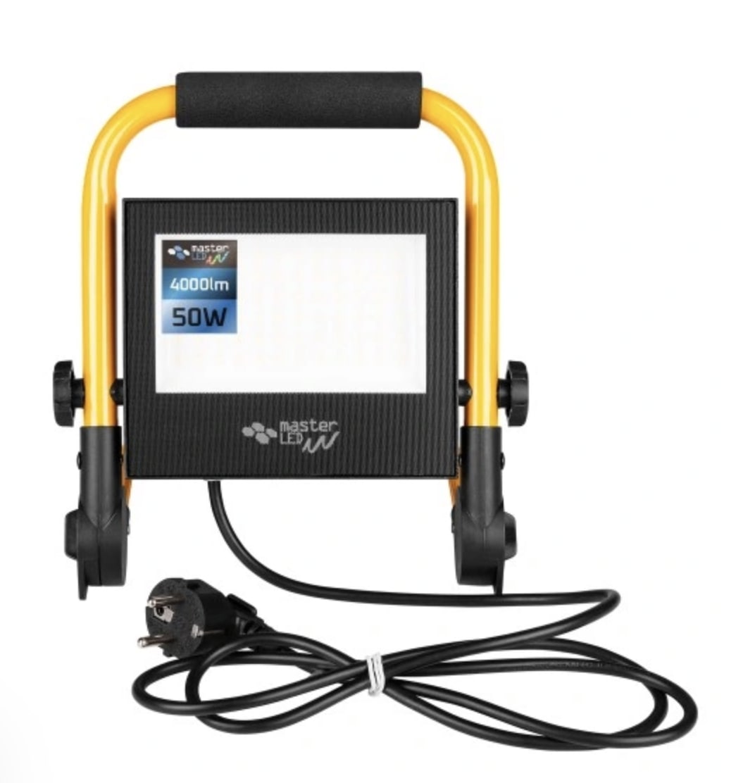 Halogen 50W LED przenośny budowlany z rączką