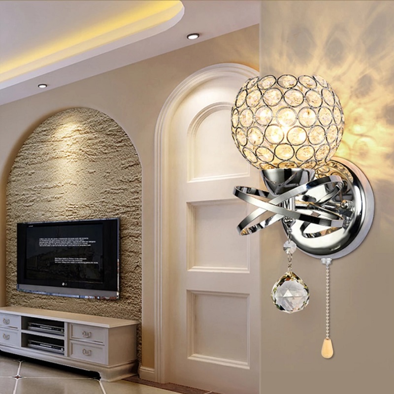 Kinkiet Ścienny Kryształowa Kula Art Deco - obrazek 3