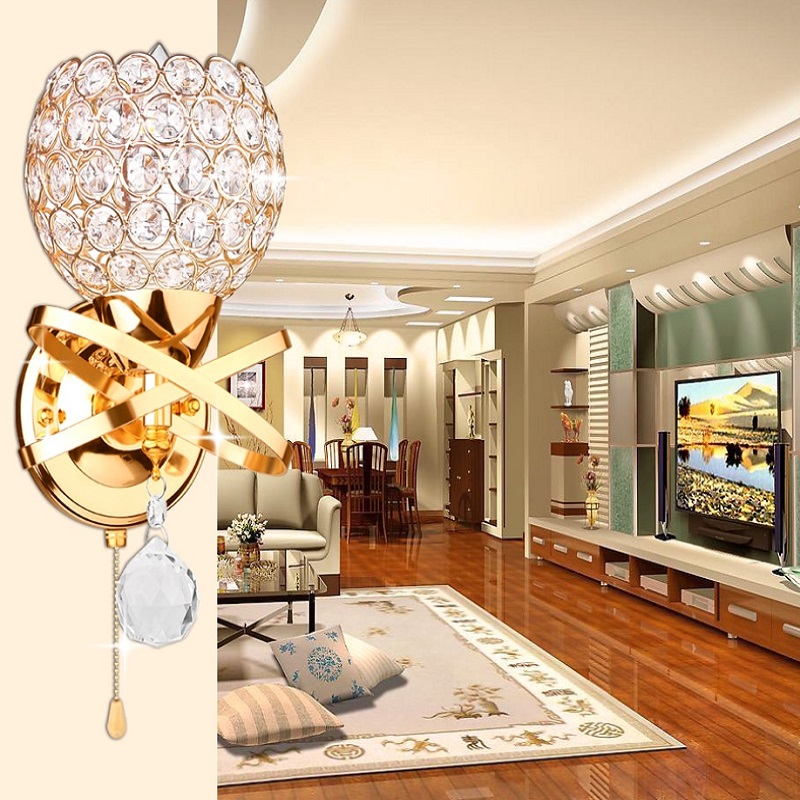 Kinkiet Ścienny Kryształowa Kula Art Deco - obrazek 4