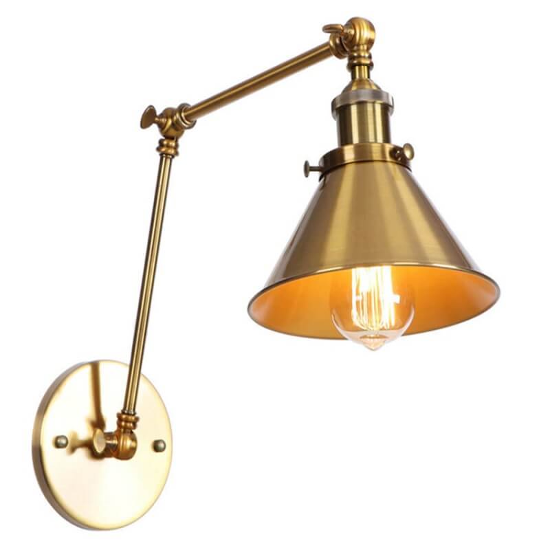 Kinkiet Ścienny Mosiężny Industrial Vintage