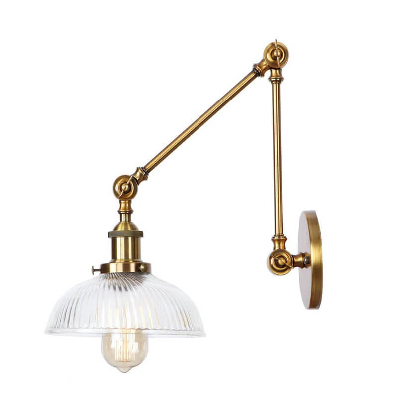 Kinkiet Ścienny Szklany Długie Ramię Vintage - obrazek 3