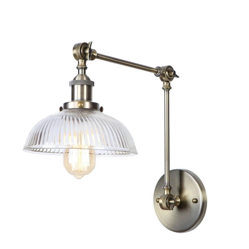 Kinkiet Ścienny Szklany Długie Ramię Vintage - obrazek 4