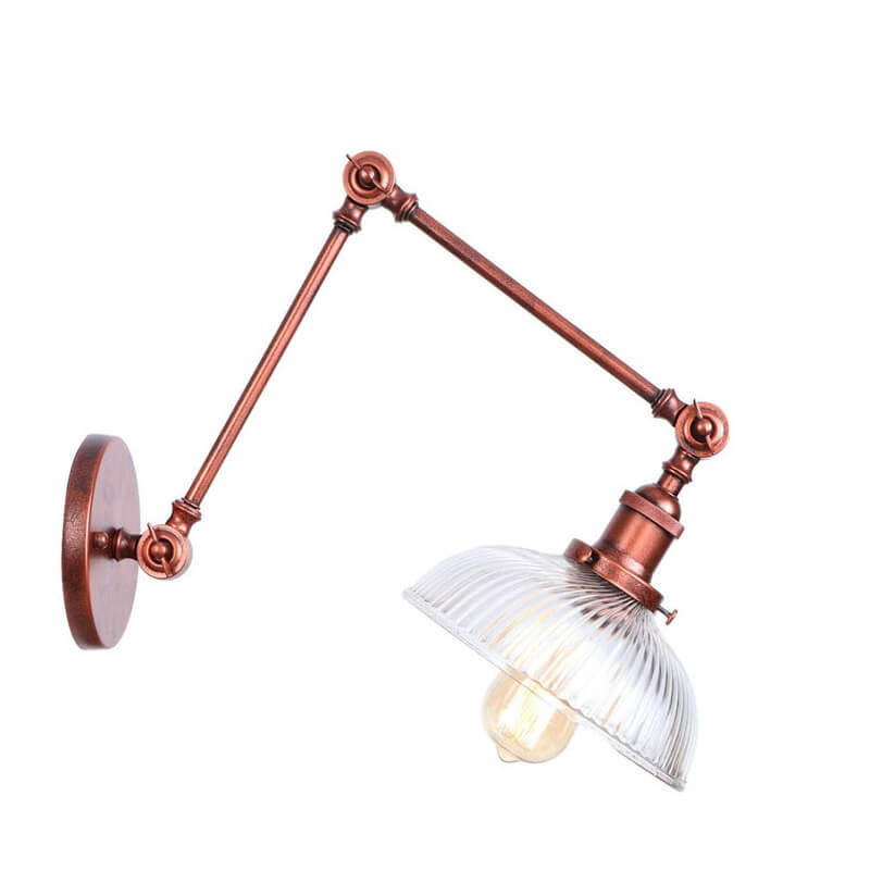 Kinkiet Ścienny Szklany Długie Ramię Vintage - obrazek 5
