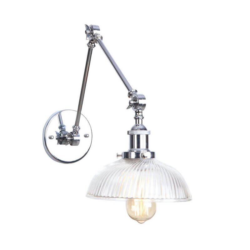 Kinkiet Ścienny Szklany Długie Ramię Vintage - obrazek 6