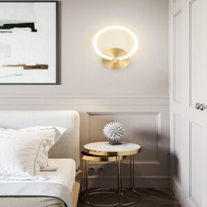 Kinkiet lampa ścienna RING złoty LED nowoczesna