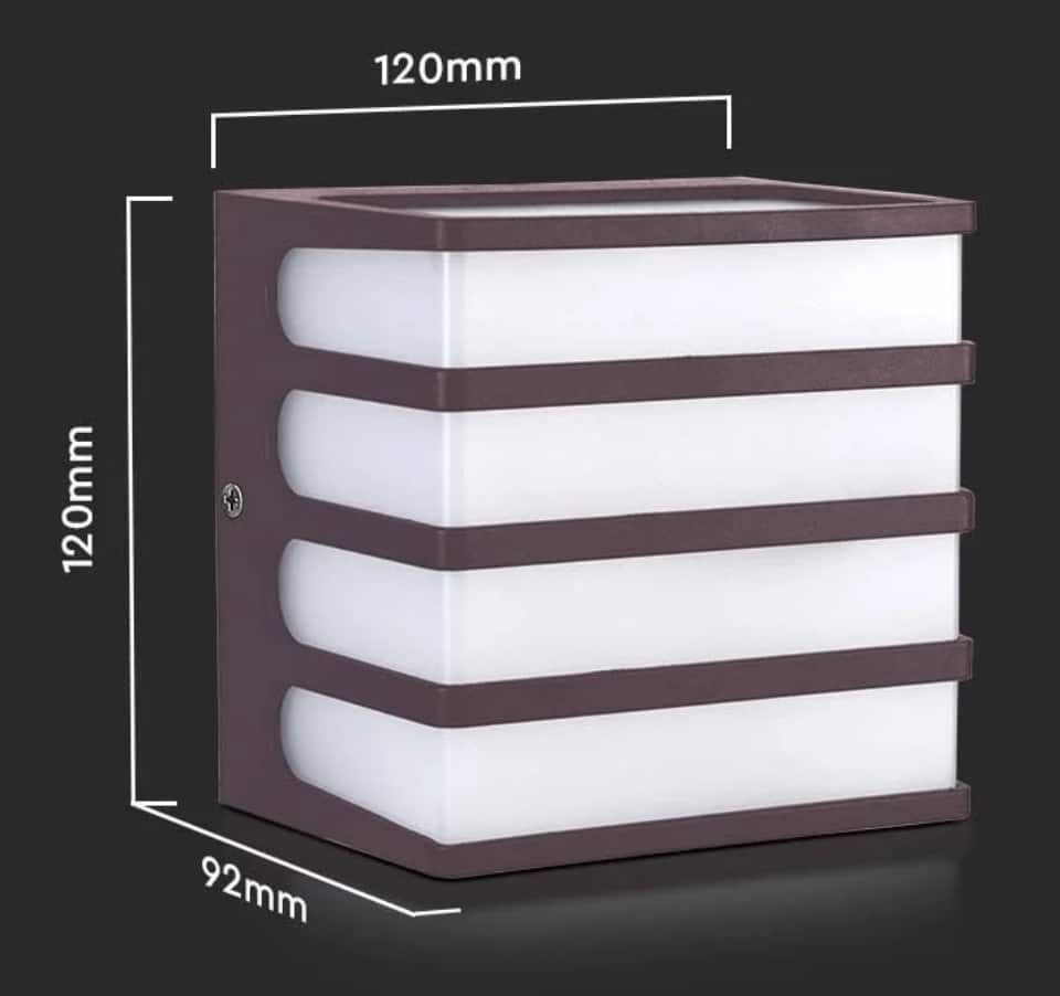 Kinkiet ścienny zewnętrzny LED brązowy kostka