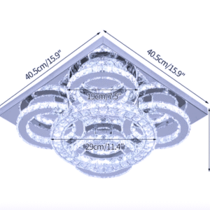 Kryształowa Lampa Sufitowa Plafon LED Geometryczna