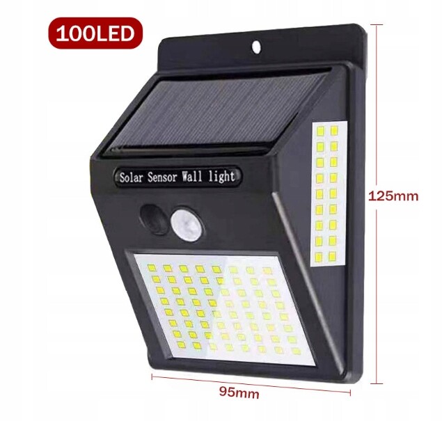 Lampa Solarna 100 Led z czujnikiem ruchu i zmierzchu - obrazek 2