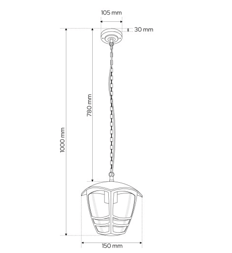 Lampa Do Ogrodu Wisząca E27 - obrazek 4