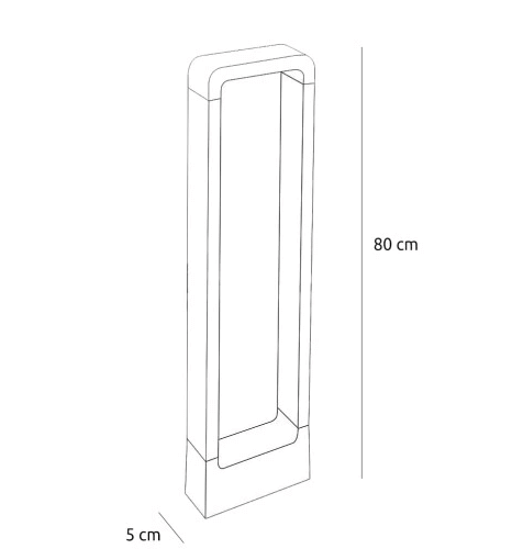 Lampa Ogrodowa LED Stojąca Słupek 80cm - obrazek 3