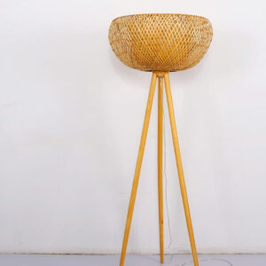 Lampa Podłogowa Bambusowa Ręcznie Tkana Oval Boho