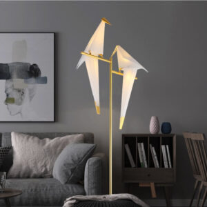 Lampa Podłogowa Ptak Origami Art Deco