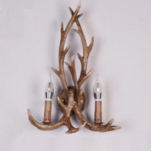 Rustykalna Lampa Ścienna Lindby Kinkiet Poroże