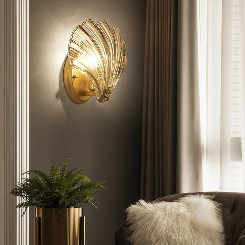 Lampa Ścienna Muszla Szklana Glamour - obrazek 7