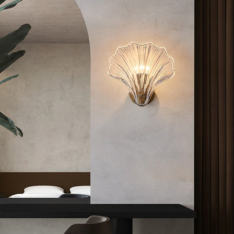 Lampa Ścienna Muszla Szklana Glamour - obrazek 3