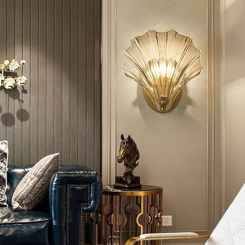 Lampa Ścienna Muszla Szklana Glamour - obrazek 5