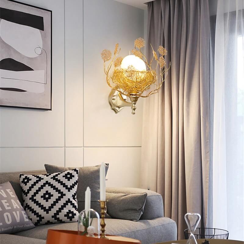 Lampa Ścienna Ptasie Gniazdo Cottagecore Art Deco - obrazek 3