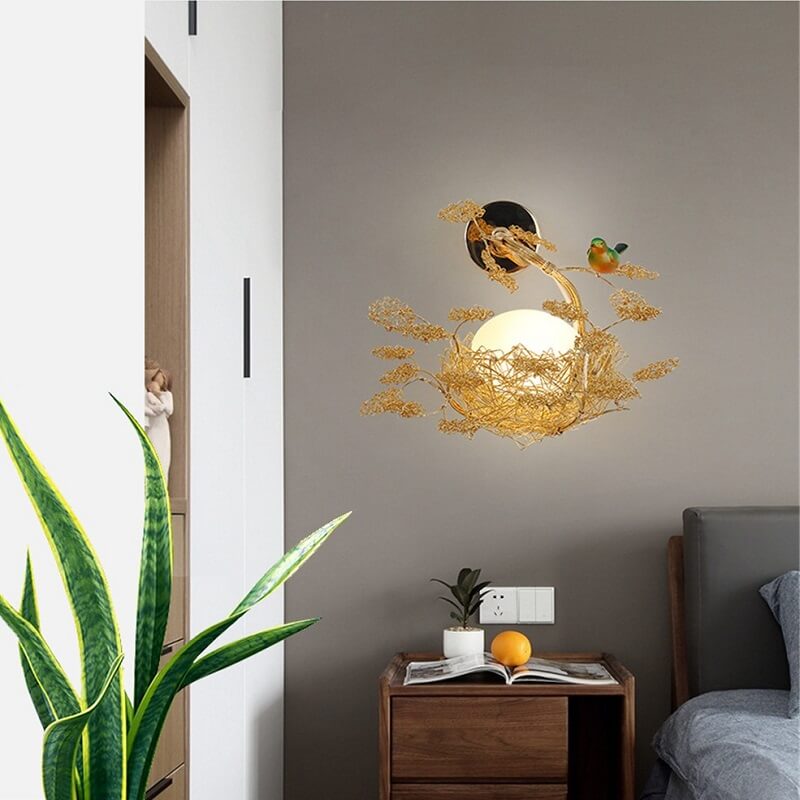 Lampa Ścienna Ptasie Gniazdo Cottagecore Art Deco - obrazek 4