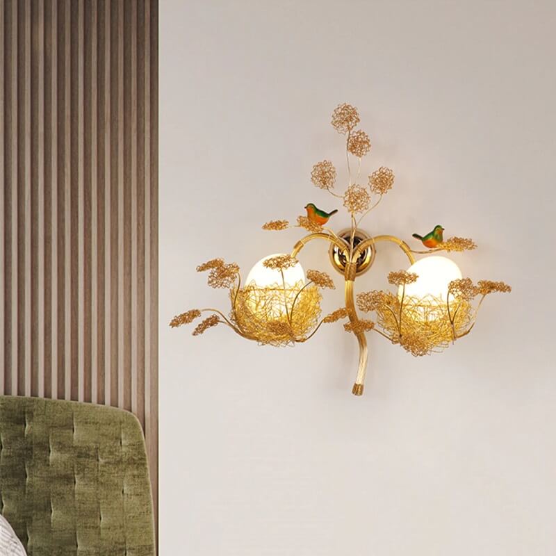 Lampa Ścienna Ptasie Gniazdo Cottagecore Art Deco - obrazek 8