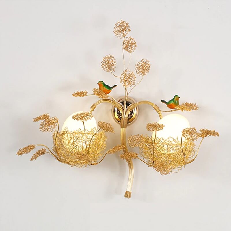 Lampa Ścienna Ptasie Gniazdo Cottagecore Art Deco - obrazek 6