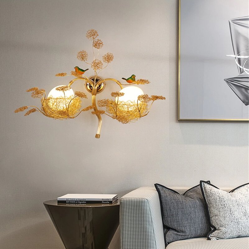 Lampa Ścienna Ptasie Gniazdo Cottagecore Art Deco - obrazek 9