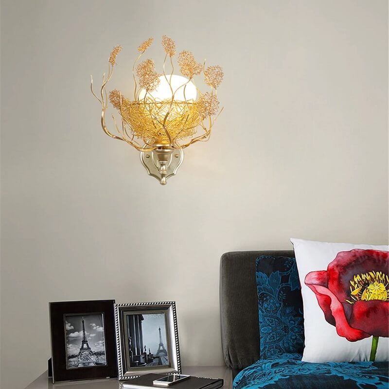 Lampa Ścienna Ptasie Gniazdo Cottagecore Art Deco - obrazek 2