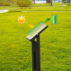 Lampa Solarna Wbijana LED SmartLED 65 cm Czarna – Ogrodowy Słupek Solarny Do Ogrodu Tarasu